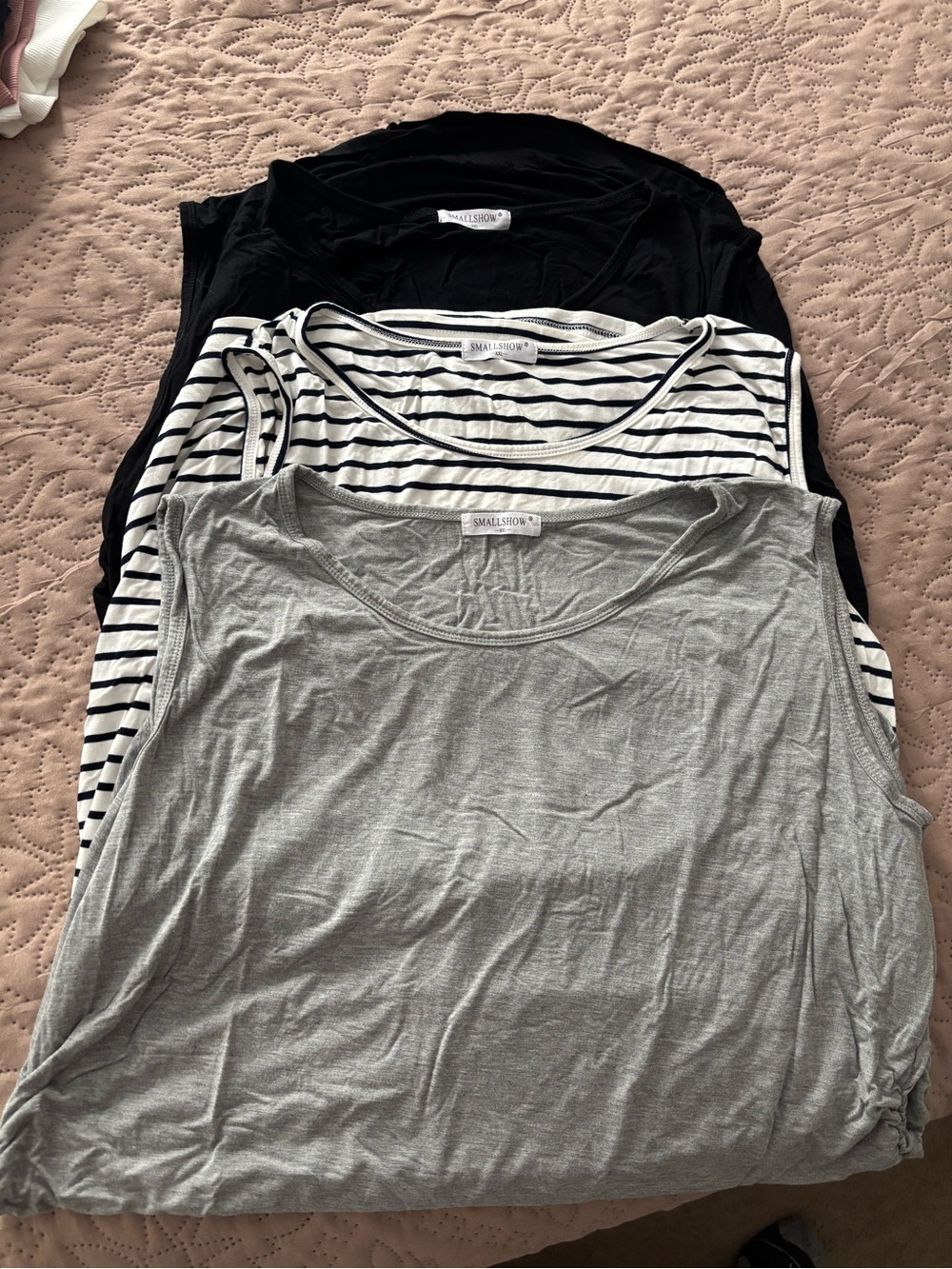 Sleeveless Black Tank Top by Smallshow - Classic Women's Layering Tee 3 set